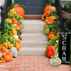 Outlet National Tree Company 30 in. Halloween Scram Hanging Porch Sign Decoration
