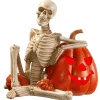 Online National Tree Company 9 in. Halloween Skeleton and Jack O Lantern Decoration with LED Lights
