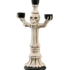 Outlet National Tree Company 12 in. Halloween Skeleton Candelabra Holds Three Candles