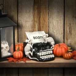 New National Tree Company 8 in. Halloween Skull Shaped Typewriter Decoration