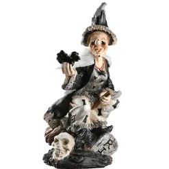 Outlet National Tree Company 10 in. Halloween Spooky Witch on a Broom Decoration