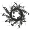 National Tree Company 24 in. Halloween Spooky Wreath with Bats, Fern Leaves, Branches