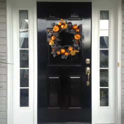 Discount National Tree Company 20 in. Halloween Spooky Wreath with Pumpkins and Ornaments