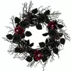 Online National Tree Company 22 in. Halloween Spooky Wreath with Roses, Leaves, Thorny Branch Base