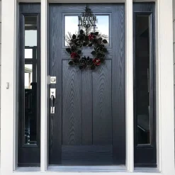 Online National Tree Company 22 in. Halloween Spooky Wreath with Roses, Leaves, Thorny Branch Base