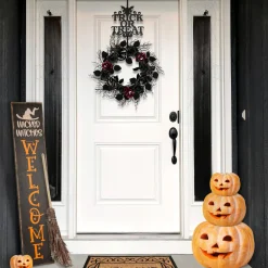 National Tree Company 19 in. Halloween Trick or Treat Metal Wreath Hanger