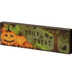 Hot National Tree Company 4 in. Halloween Trick Or Treat Table Sign Decoration