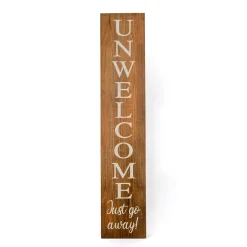 New National Tree Company 39 in. Halloween Unwelcome Just Go Away Wooden Hanging Porch Sign Decoration