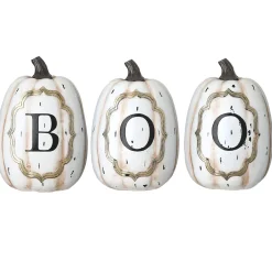 Hot National Tree Company 13 in. Halloween White Pumpkin BOO Sign Decoration