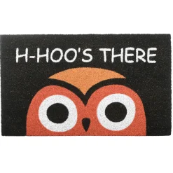 New National Tree Company 30 in. Halloween WHOS THERE Owl Doormat Decoration