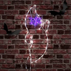 Outlet National Tree Company 31 in. Hallowen Friendly Ghost Lighted Sign Decoration with LED Lights