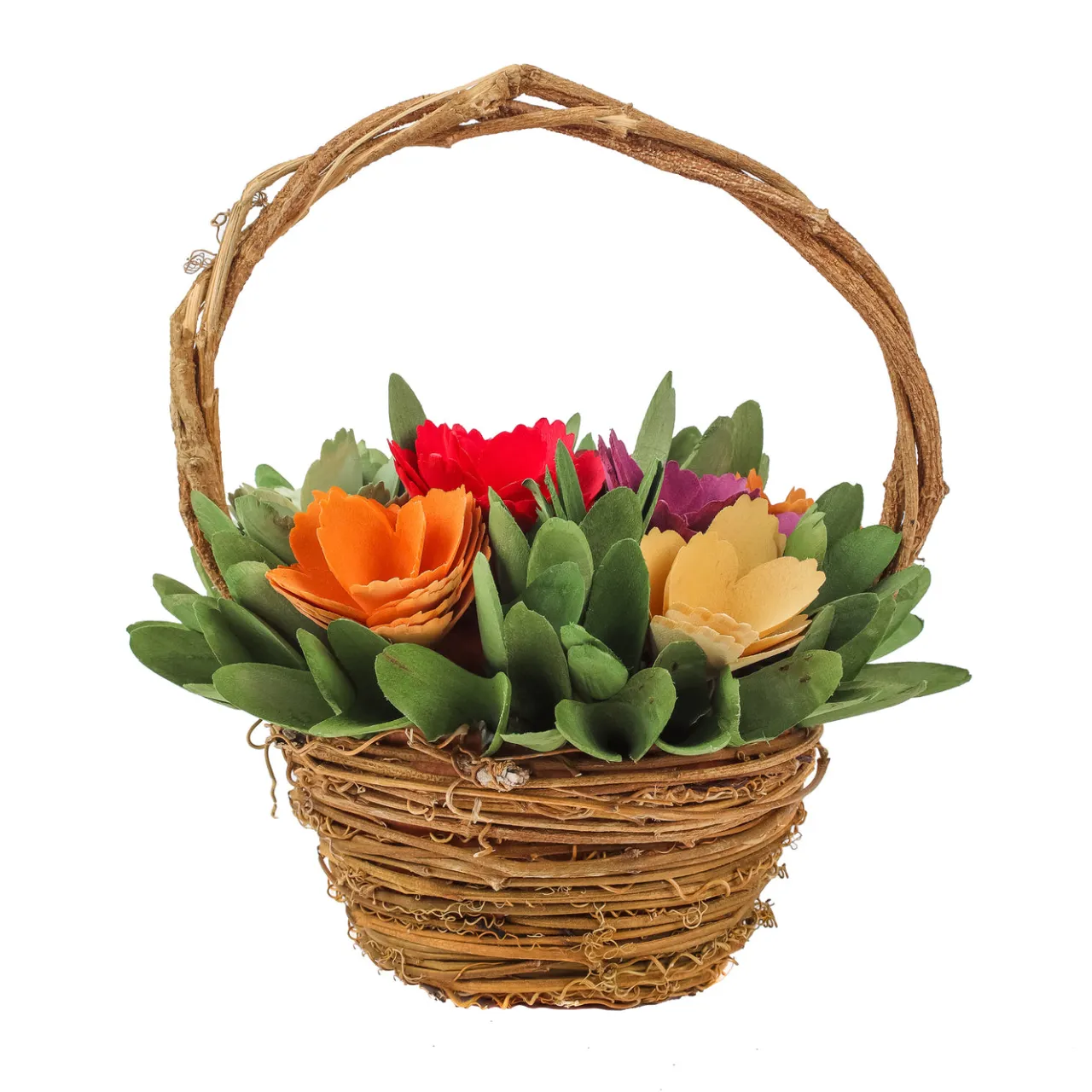 Hot National Tree Company 10 in. Handcrafted Multicolor Floral Basket