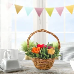 Hot National Tree Company 10 in. Handcrafted Multicolor Floral Basket