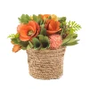 Best National Tree Company 8 in. Handcrafted Pastel Florals in Rope Basket