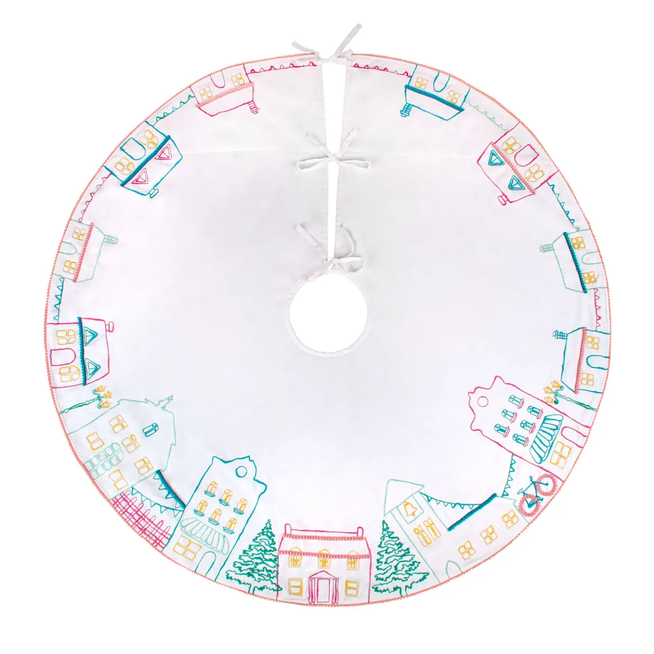 Hot National Tree Company 52 in. HGTV Home Collection Village Scene Tree Skirt
