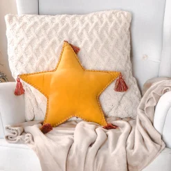 New National Tree Company 16 in. HGTV Home Collection Star Shape Pillow, Yellow