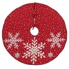 New National Tree Company 52 in. HGTV Home Collection Red Tree Skirt with Snowflake Embroidery and White Dots
