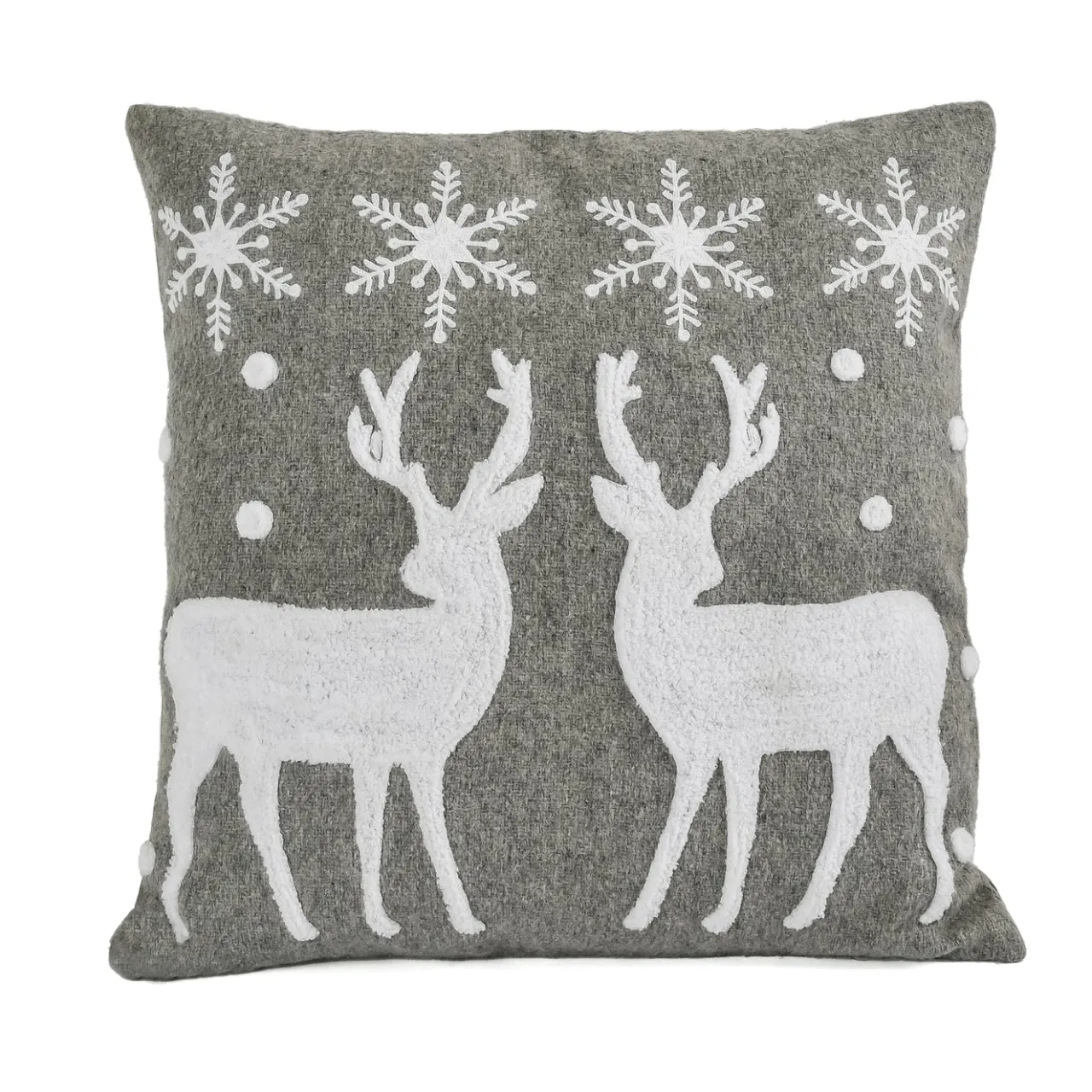 Sale National Tree Company 18 in. HGTV Home Collection Reindeer and Snowflakes Pillow