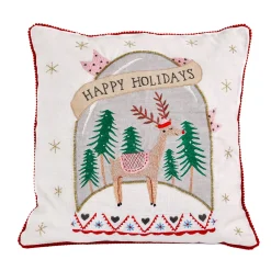 Discount National Tree Company 18 in. HGTV Home Collection Snow Globe Christmas Pillow