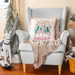 Discount National Tree Company 18 in. HGTV Home Collection Snow Globe Christmas Pillow