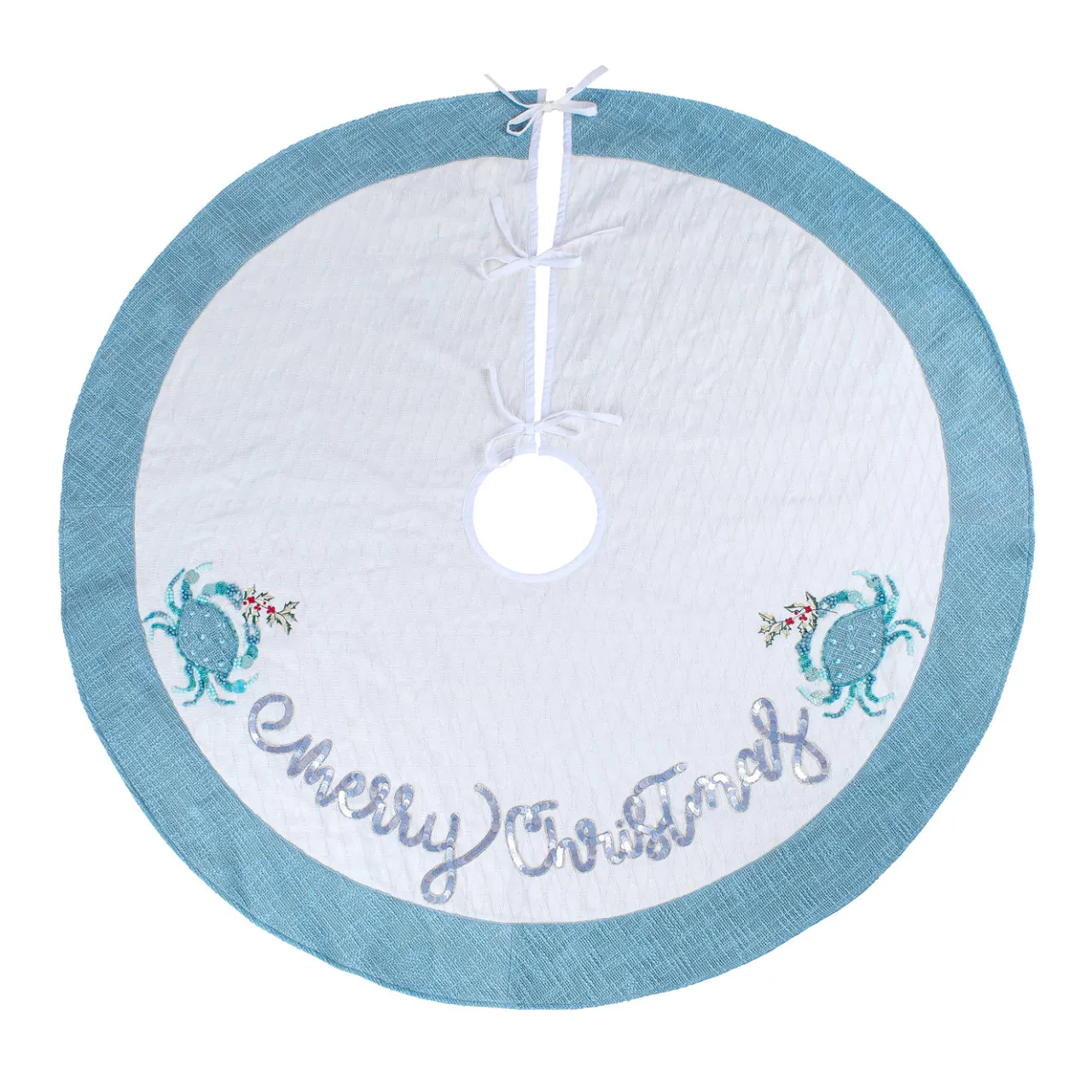 Outlet National Tree Company 52 in. HGTV Home Collection Embroidered Coastal Colors Tree Skirt