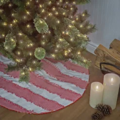 Hot National Tree Company 48 in. HGTV Home Collection Red White Ric Rac Border Tree Skirt