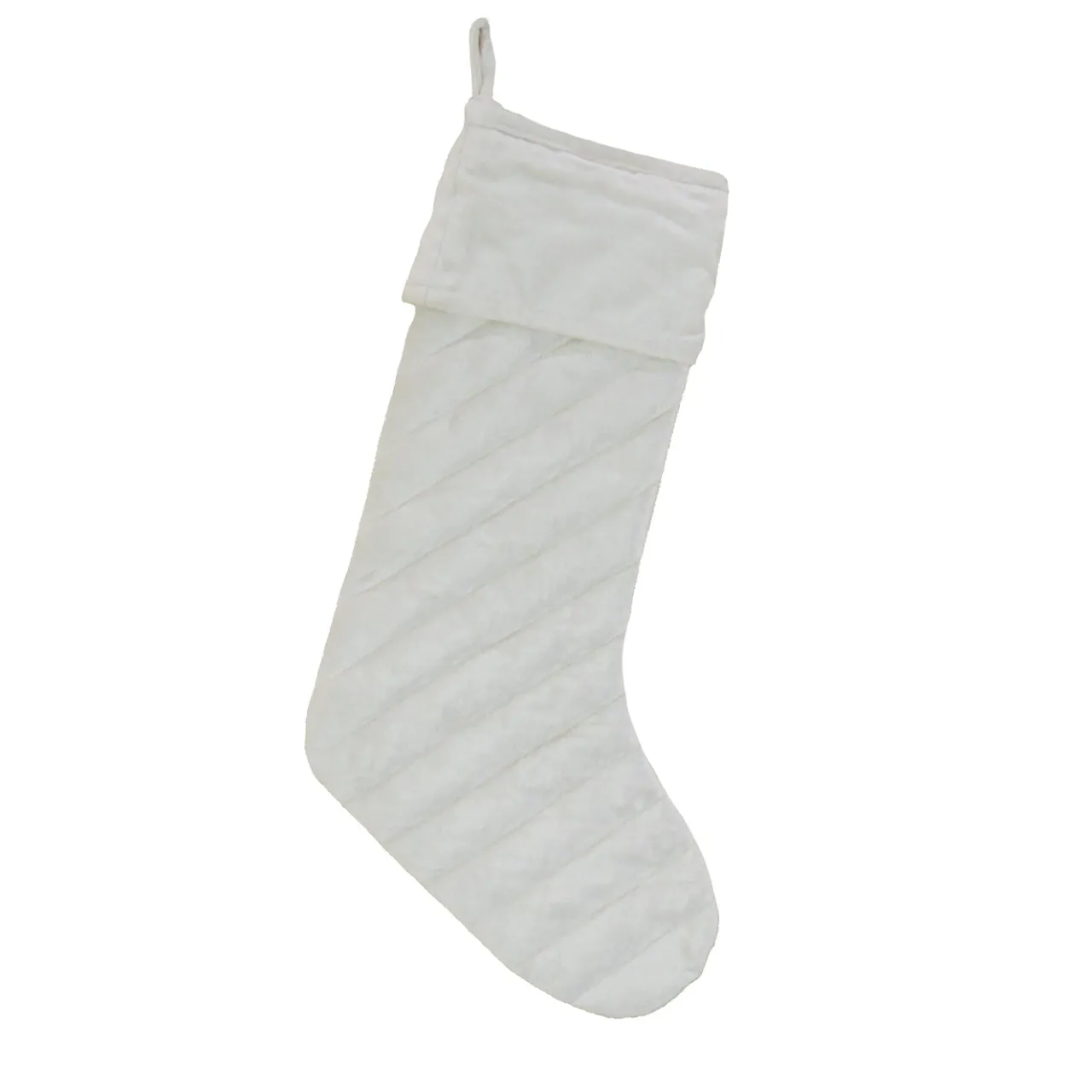 Clearance National Tree Company 19 in. HGTV Home Collection Quilted Velvet Stocking, Ivory