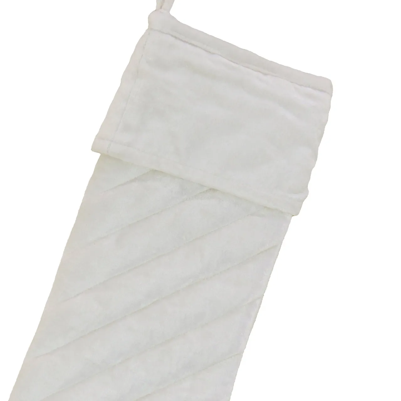 Clearance National Tree Company 19 in. HGTV Home Collection Quilted Velvet Stocking, Ivory