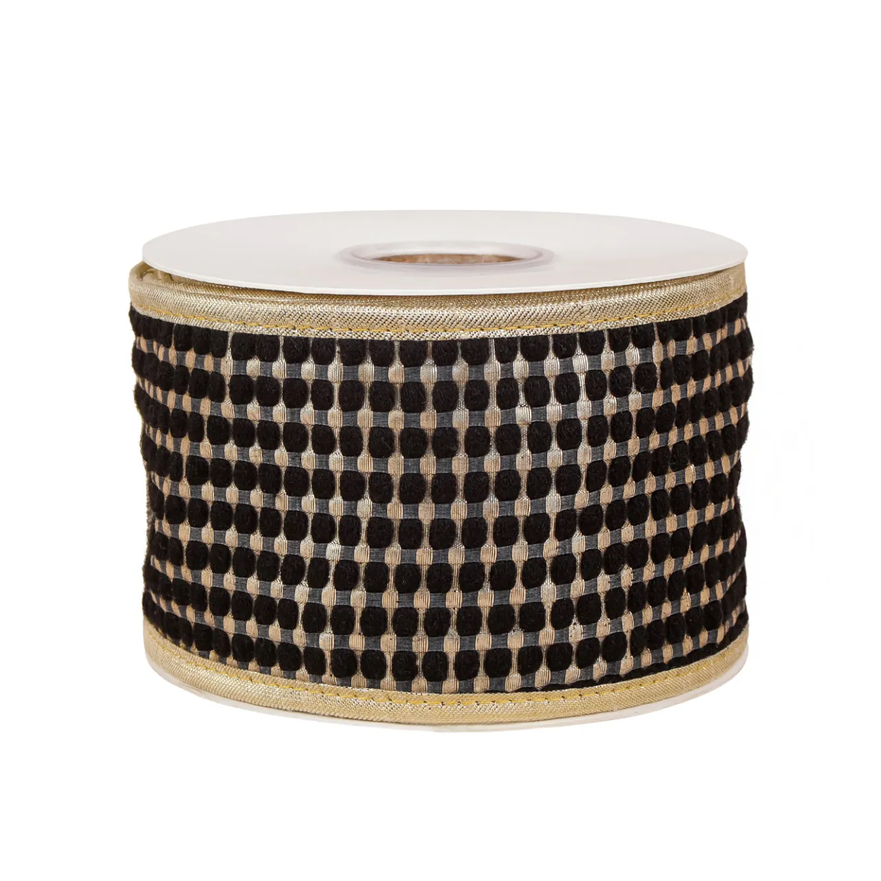 Outlet National Tree Company 3 in. HGTV Home Collection Carmel Jacquard Double-Sided Ribbon, Black