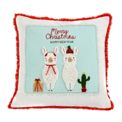 Outlet National Tree Company 18 in. HGTV Home Collection Merry Christmas Llamas Pillow