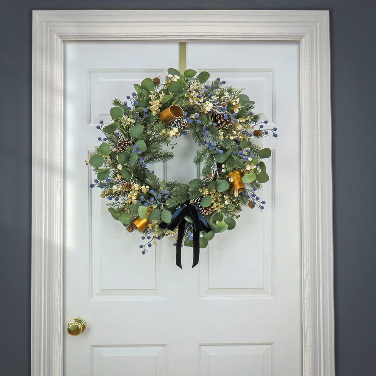 New National Tree Company 28 in. HGTV Home Collection Swiss Chic Wreath