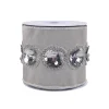National Tree Company 4 in. HGTV Home Collection Sequin Beaded Taffeta Ribbon, Gray