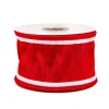 Clearance National Tree Company 3 in. HGTV Home Collection Dupioni Double-Sided Ribbon, Red & White