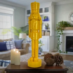 New National Tree Company 24 in. HGTV Home Collection Nutcracker Christmas Decor, Yellow