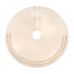 Best National Tree Company 52 in. HGTV Home Collection Fringe Detail Tree Skirt, Off White