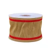 Discount National Tree Company 3 in. HGTV Home Collection Dupioni Double-Sided Ribbon, Gold & Red