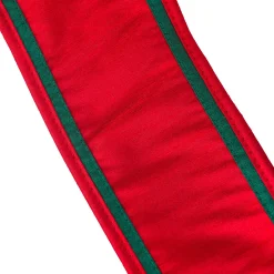 New National Tree Company 3 in. HGTV Home Collection Dupioni Double-Sided Ribbon, Red & Green