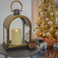 New National Tree Company 18 in. HGTV Home Collection Antique Bronze Dome Lantern, Small