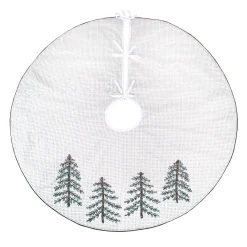Clearance National Tree Company 52 in. HGTV Home Collection Embroidered Evergreens Tree Skirt