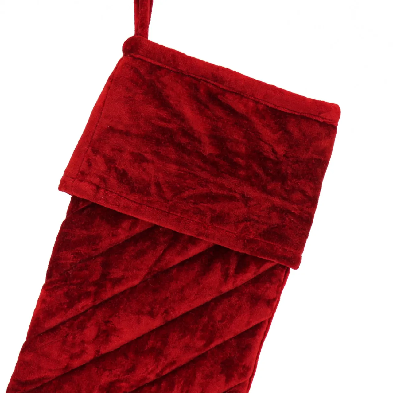 Online National Tree Company 19 in. HGTV Home Collection Quilted Velvet Stocking, Red