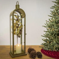 Discount National Tree Company 28 in. HGTV Home Collection Antique Bronze Arched Lantern, Large
