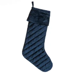 National Tree Company 19 in. HGTV Home Collection Quilted Velvet Stocking, Blue
