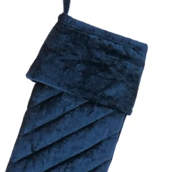 National Tree Company 19 in. HGTV Home Collection Quilted Velvet Stocking, Blue