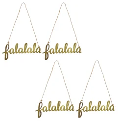 Discount National Tree Company 9 in. HGTV Home Collection Falalala Metal Ornament Set