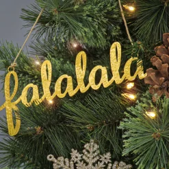 Discount National Tree Company 9 in. HGTV Home Collection Falalala Metal Ornament Set