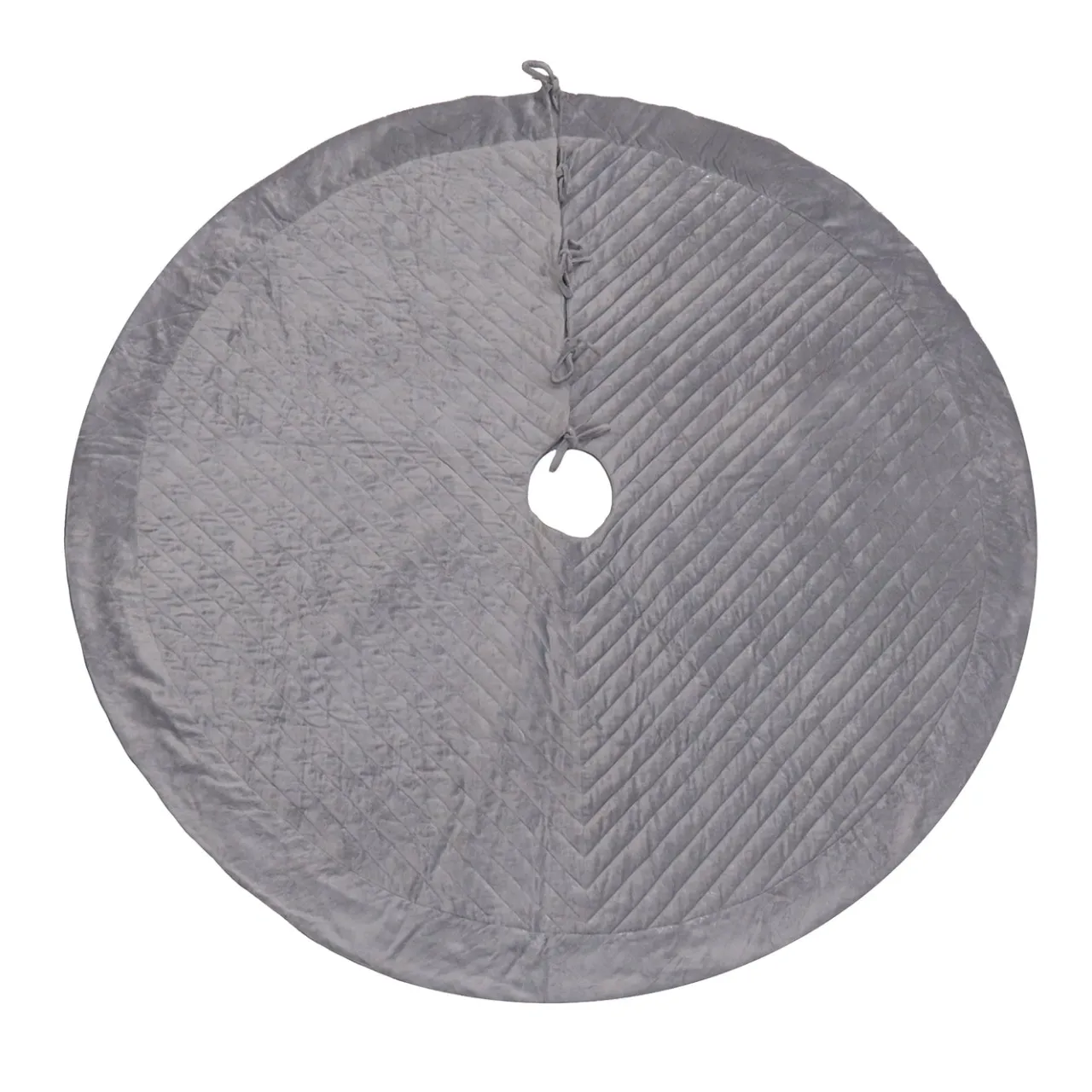 Online National Tree Company 60 in. HGTV Home Collection Quilted Velvet Tree Skirt, Silver