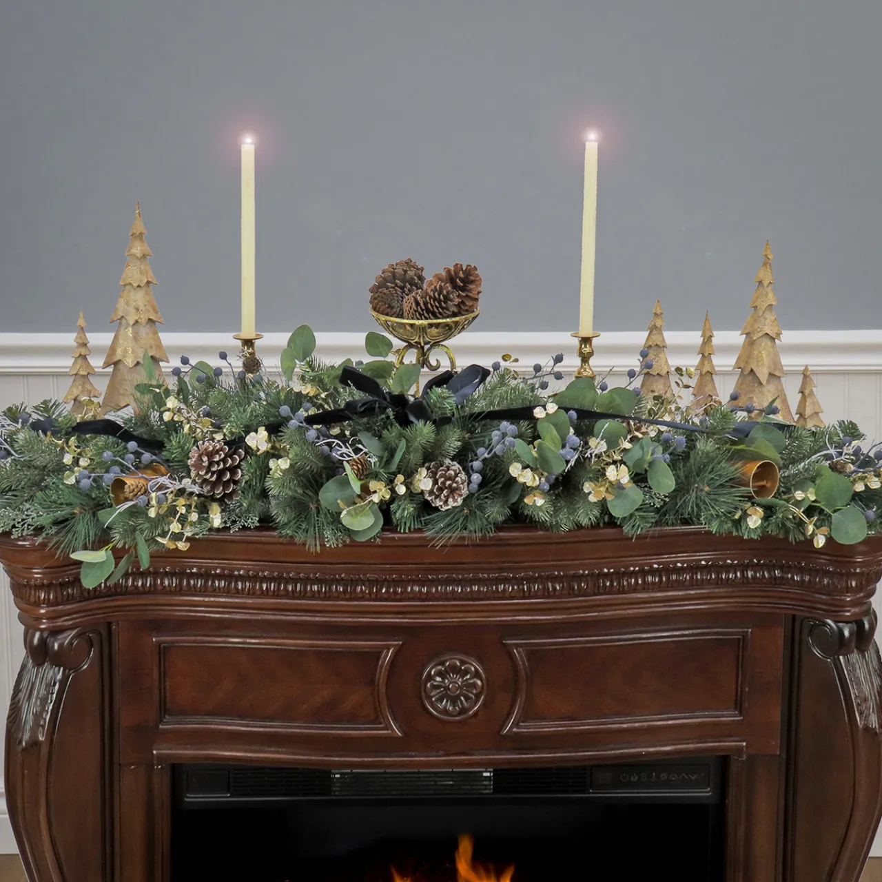 Hot National Tree Company 60 in. HGTV Home Collection Swiss Chic Mantle Swag