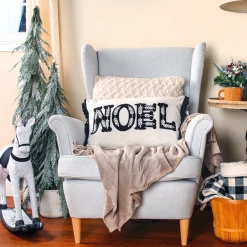New National Tree Company 22 in. HGTV Home Collection Embroidered NOEL Christmas Pillow