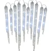 New National Tree Company 16 in. Ice Crystals Icicles with Micro LED Lights, Set of 10
