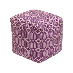 Outlet National Tree Company 16 in. Lavender Hand Woven Pouf Ottoman